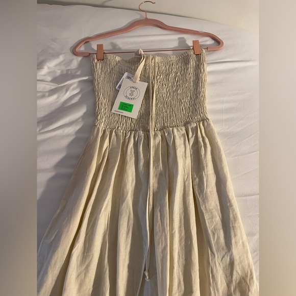 Urban Renewal Eco Linen Smocked Convertible Halter Tube Maxi Dress - Picture 3 of 10